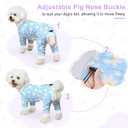 Bienbee Dog Pajamas, 4 Pack Dog Recovery Suit Shedding Suit Cute Soft Puppy Clothes Dogs Pjs Onesies Jammies Adjustable Breathable & Stretchy Clothes for Small Dogs Girl Boy Puppy-S