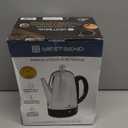 West Bend Electric Percolator Classic Style Coffee Maker with Heat Resistant Handle Base and Detachable Cord with Stainless Steel Stem and Basket, 12-Cup, Silver