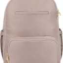 JuJuBe New Classic Diaper Bag Backpack with Portable Changing Pad, Stroller Straps, Large Travel Backpack for Boy or Girl, Carrying Baby Bottles, Wipes, Diapers, Pacifiers, Taupe, Mother's Day Gift