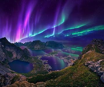 Playjig's Northern Lights Puzzle - 1000 Piece Jigsaw Puzzles Featuring The Rare Full View of The Aurora Borealis Puzzle Over Norway at Night. A 1000 Piece Challenging Puzzles for Adults