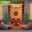 4FT Artificial Norfolk Pine Tree, 2pc Artificial Christmas Tree Faux Potted Plants for Front Porch Christmas Indoor Outdoor Decor