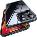 TORRAS Clear Case for iPhone 16 Pro Max Case, [Ultra-Thin] [Anti-Yellowing] [Military Drop Protective] Slim Soft Silicone TPU Cover for iPhone 16 ProMax Phone Case 6.9 Inch, Black