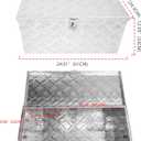 24 Inch Tool Box Flatbox Truck Bed Toolbox,RV Storage Organizer,Truck Tools Chest Box With Side Handle & Lock KeysCompatible with Trailer Pickup,Silver Aluminum 5 Bar Tread(24.2"x10.4"x11.8")
