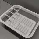 Collapsible Dish Drying Rack, Foldable Dinnerware Drainer Organizer for Storage Kitchen Counter RV Accessories Portable Rack Holders for Dishes Plates and Cups Camping Travelling Space Saver Essential (Gray)