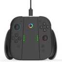Switch 2 Joy Con Charging Grip, Comfort Controller Charger Compatible with Switch 2 (2025) & OLED/ODM Accessories, Joy Con Grip with LED Indicator and USB-C Cable, Charge Dock Stand