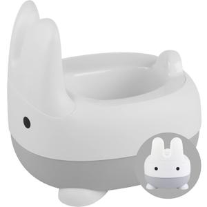 Bunny Toddler Potty Training Toilet Seat - Comfortable Toddler Toilet Seat - Easy to Clean Removable Bowl - Non-Slip Kids Potty Chair - Toddler Potty Seat for Boys & Girls (Gray)