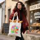 Cheerful Watercolor- Art Canvas Tote Bag - Stylish & Practical Carrier