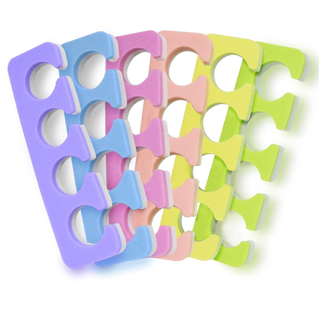 Toe Separators Set - 24 Pieces Premium Pedicure Tool Kit Super Soft & Durable Two Tone ZMOI