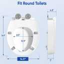 SAMODRA Raised Toilet Seat Riser Round, White, 3 Inch High Elevated Toilet Seat for Seniors, Soft Close, Easy Install & Clean (Round)