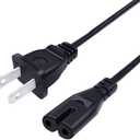 2 Prong Power Cord Replacement for Xbox One 1 S Power Cord 8ft IEC C7 AC Power Cord Cable