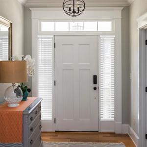 DEZ FURNISHINGS Cordless 2" Smooth Faux Wood Sidelight Single Blind, 11" W x 72" H, Smooth White