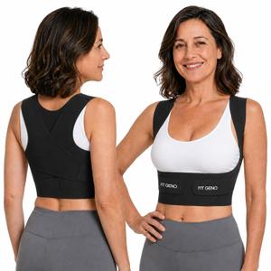 Fit Geno Invisilite Posture Corrector for Women, Adjustable Back Brace for Hunchback Slouching, Upper Back Neck Shoulder Pain Relief, Lightweight Discreet Under Clothes, X-Large