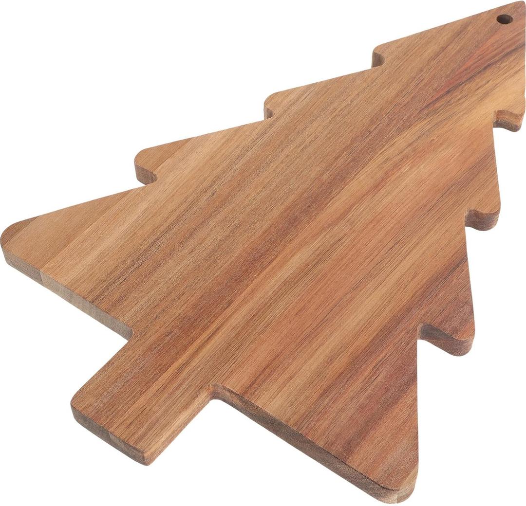 Luxshiny Christmas Tree Charcuterie Board, 15" Wooden Serving Tray for Snacks, Cheese, and Holiday Appetizers - Decorative Christmas Tree Cutting Board for Kitchen Use