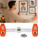 4-in-1 Picture Hanging Tool with Level, Magnetic Nail Holder, Ruler Marking Guide, Includes 30 Nails for Hanging Picture Frames, Mirrors, Clocks & Gallery Wall Decor