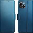 for iPhone 14 Case Wallet with RFID Blocking Card Holder, PU Leather Kickstand Protective Flip Phone Cover Fit for iPhone 14 6.1", Blue