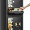 6.0 Cu ft Large Fireproof Drop Safe Box for Business, Anti-Theft Cash Safes Drop Box with Drop Slot, Digital Keypad and Spare Key, Heavy-duty Depository Drops Safe for Home Retail Busines Restaurants