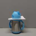 Munchkin Cool Cat Sippy Cup with Straw for Toddlers, Stainless Steel Straw Cup, 8 Ounce, Blue