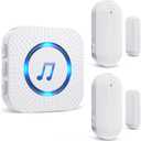 Door Chime,SanJie Wireless Door Sensor Chime When Door Opens,Door Entry Alarm Chime for Business/Home/Kids,500 FT Range,26 Chimes 5 Adjustable Volume, 2 Sensors + 1 Receivers