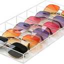 Acrylic Sunglasses Organizer, 6 Slot Clear Eyeglasses Storage Case, Stackable Eyewear Display Tray for Sunglasses, Eyewear, Jewelry, Makeup, Watch