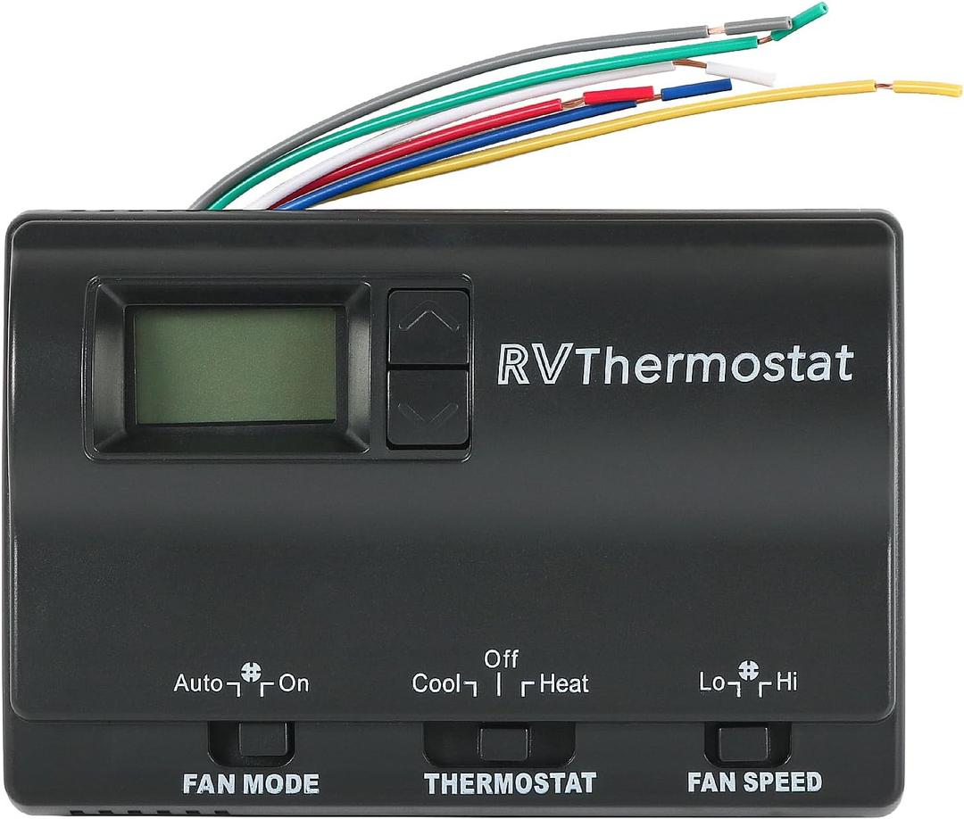 Upgrade RV Digital Thermostat 83303862 Replacement for Heat/Cool T-Stat Wall Thermostat Compatible with Coleman 83303362 Thermostat (Black)