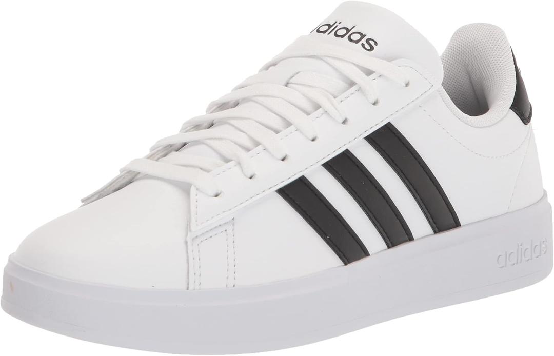 adidas Women's Grand Court 2.0 Shoes (8, White/Black/Black)