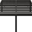 22 Inch High California King Bed Frames with Rounded Corner Legs, Heavy Duty Cal King Metal Platform Bed Frame No Box Spring Needed, Easy Assembly, Noise Free, Black