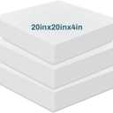 Frienda 3 Pack 4 x 20 x 20 Inch Upholstery High Density Foam Cushion Replacement Square Cut to Size Foam Couch for Chair Couches Padding Shipping Packing DIY Cosplay Projects