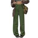 Corduroy High Waisted Baggy Pants for Women Vintage y2k Straight Leg Pants Loose Fit with Pocket Wide Leg XS