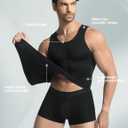 3 Pack Compression Shirt Men Slimming Body Shaper Tummy Control Vest Workout Tank Top Shapewear, L