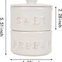Vintage Ceramic Salt and Pepper Shaker Set Condiments Cellar Stacking Bowls With Lid
