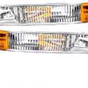 N&P Front Parking Light Turn Signal Lamp Assembly Set for 99-02 Silverado 00-06 Tahoe & Suburban Pickup Truck Chrome