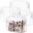 PACKISM TSA Approved Toiletry Bag 4 Medium - Quart Size Clear Makeup Bag for Carry On, Airport Security Compliant Clear Travel bag for Toiletries with Reinforced Seams, White