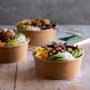 PakTalk 50 Pack Disposable Salad Bowls with Lids, 17oz Round Microwave-Safe Meal Prep Containers for Food Storage, BPA-Free Leakproof Heavy Duty Paper Bowls, Perfect for Parties, Picnics, Takeout