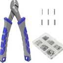 Booms Fishing Crimping Pliers Tool: 6.5in Crimper for Single Barrel - 300pcs Sleeves and Lanyard Included, XW41