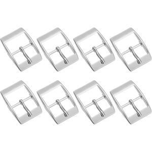 uxcell Metal Roller Buckle Single Prong Belt Buckle Center Bar Buckles for Leather Craft Accessories (1", Silver)