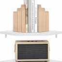 Furinno Rossi Hexagon Floating Shelves for Wall, Set of 2 Geometric Corner Shelf, Wall Mounted Shelves for Bathroom, Home Office, Living Room, White