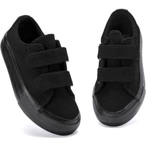 Toddler Sneakers Canvas Shoes for Boys & Girls (All Black)