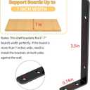 LSK 6PCS L Bracket, 6"2"(15050mm) Shelf Support Corner Bracket for Wooden Board, Max Load : 42lb, Black