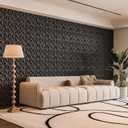 Art3d 33-Pack 3D Wall Panel for Interior Wall Dcor, Diamond Textured PVC Accent Wall Paneling for Living Room Bedroom Office TV Wall Background, 11.8"x11.8" Cover 32.Sq.Ft., Black