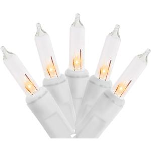 MULTI-SPARKING Christmas Lights 5Ft 10 Counts Classic Clear Incandescent Mini String Lights White Wire Warm White for Indoor and Outdoor Christmas Decorations, Non-Connectable