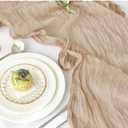 IVAPUPU 6 Pcs Cheesecloth Table Runner - 10ft Nude Spring Boho Gauze Cheese Cloth Table Runners for Baby Shower Decorations Wedding Party Garden Farmhouse Decor