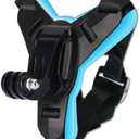 Motorcycle Helmet Chin Strap Mount for DJI Osmo Action 6/5 pro/4/3/2, Action Camera Motorcycle Helmet Mount Bent for GoPro Hero 13/12/11/10/9/8/7/(2018)/6/5 Black