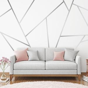 Hoolerry 24 Pcs Silver Wall Decals Peel and Stick 70.8 x 1.2 Inch Silver Tape for Wall Decor Metallic Line Adhesive Tile Stickers Mirror Stickers Graphic Tape for Home Crafts Decoration