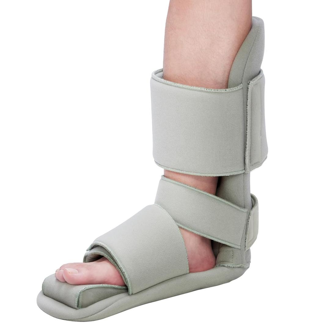 Estinko Plantar Fasciitis Night Splint Adjustable Night Splint for Plantar Fasciitis Women & Men, Relieve Heel Pain, Achilles Tendonitis, Drop Foot Support Gray Extra Large