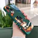 for iPhone 15 Plus Case, Astronaut Side Creative Pattern Designs Liquid Silicone Shockproof Soft Phone Cover for iPhone 15 Plus, Astronaut Green