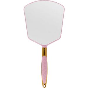 YCHMIR Handheld Mirror with HandleBarber Hairdressing Handheld Mirrorfor for Salon (Pink)