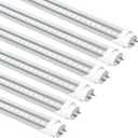 Light Bulbs 48 inch,T8 LED Bulbs 4 Foot Type A+B,24W 3200LM 6500K Clear Cover Super Bright,Single and Double End Powered,T8 T10 T12 Bulbs Replacemen(6-Pack)