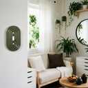 4 Pcs Oval Light Switch Cover Decorative Single Toggle Wall Plate Dark Wood Grain Design Oval Light Switch Cover Plate for Bedroom Kitchen Home Decoration (Classic,Green)