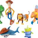 Mattel Disney Pixar Toy Story Set of 7 Action Figures with Woody, Slinky, Rex, Hamm, Alien, Rocky & Shark, Mattel Disney100 Collectible