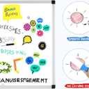 DUMOS Magnetic White Board Kit for Wall 36" x 24", Dry Erase Board with 1 Dry Eraser & 2 Multicolor Markers & 4 Magnetic Pins, Reinforced Aluminum Frame for Home, School, Office
